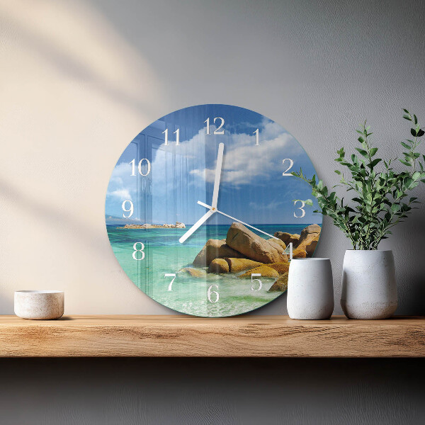 Ronde glazen klok Zee