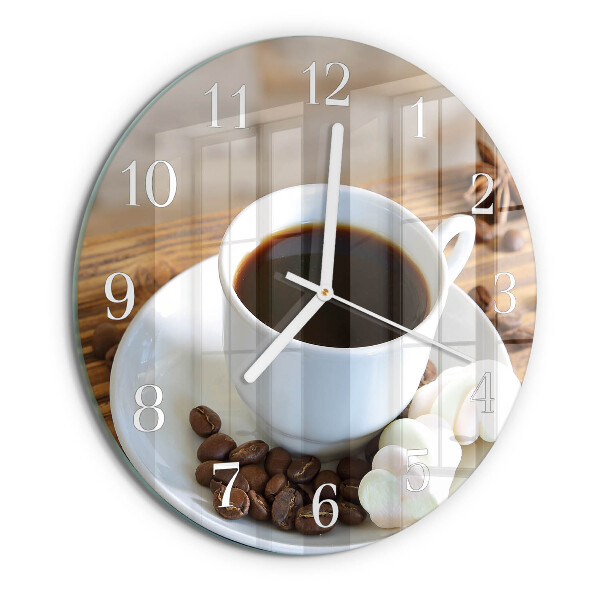 Ronde glazen klok Koffie