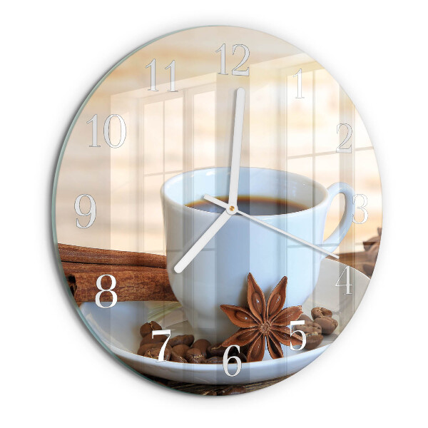 Ronde glazen klok Koffie