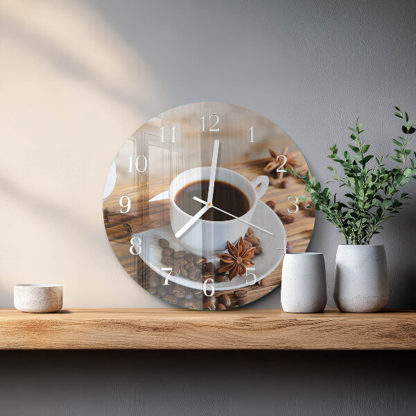 Ronde glazen klok Koffie