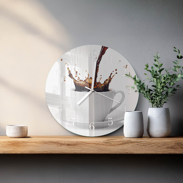 Ronde glazen klok Koffie