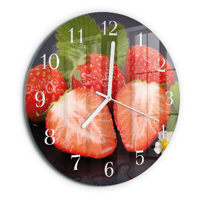 Ronde glazen klok Aardbeien