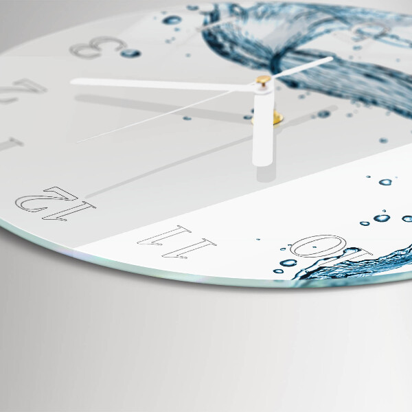 Ronde glazen klok Water
