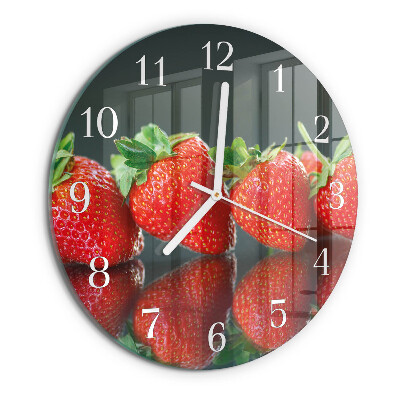 Ronde glazen klok Aardbeien