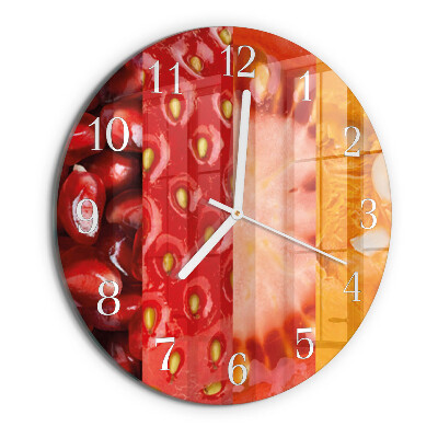Ronde glazen klok Fruit