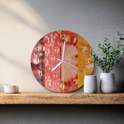 Ronde glazen klok Fruit