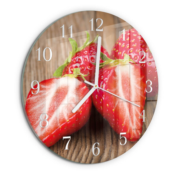 Ronde glazen klok Aardbeien