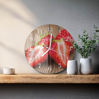 Ronde glazen klok Aardbeien