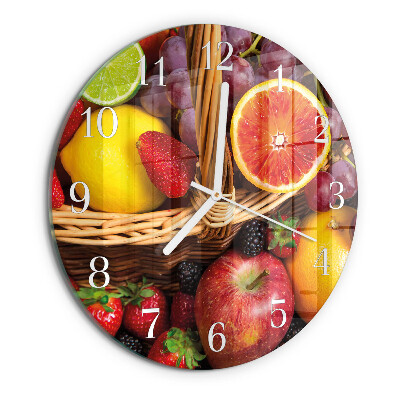 Ronde glazen klok Fruit