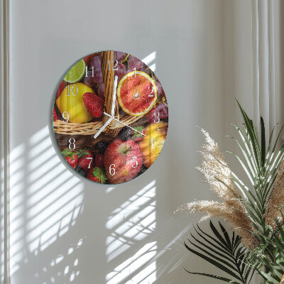 Ronde glazen klok Fruit