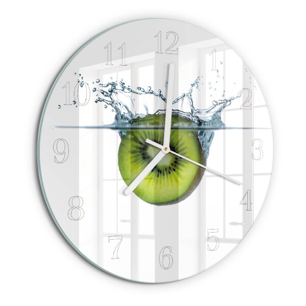 Ronde glazen klok Kiwi