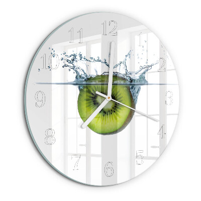 Ronde glazen klok Kiwi