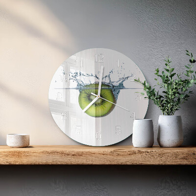 Ronde glazen klok Kiwi