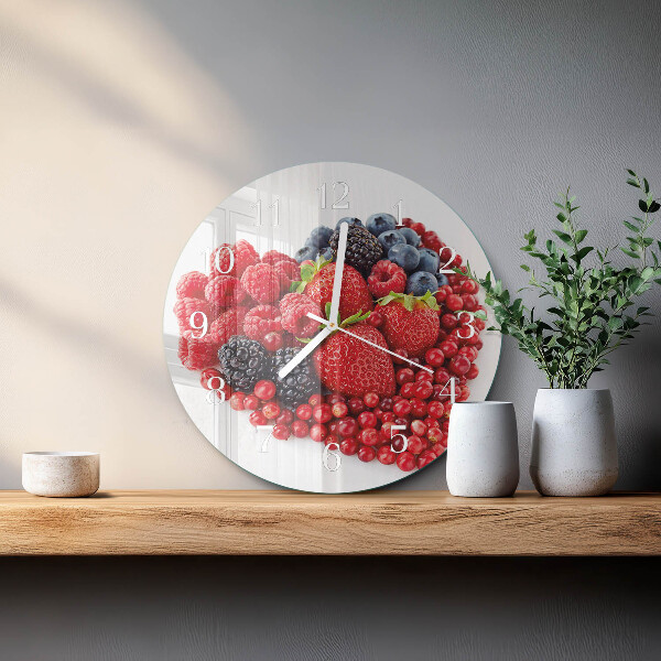 Ronde glazen klok Fruit