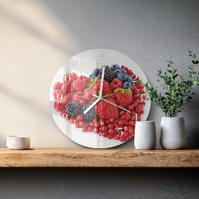 Ronde glazen klok Fruit