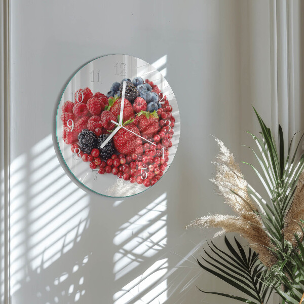Ronde glazen klok Fruit