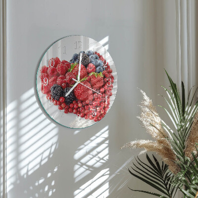 Ronde glazen klok Fruit
