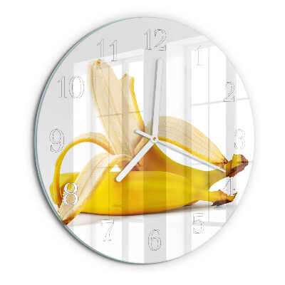 Ronde glazen klok Bananen