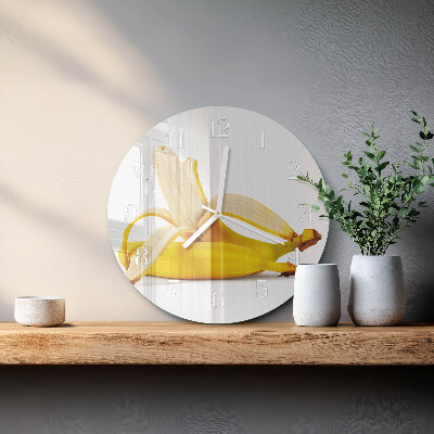 Ronde glazen klok Bananen