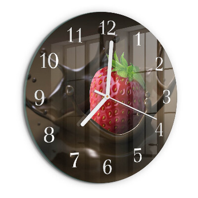Ronde glazen klok Chocolade