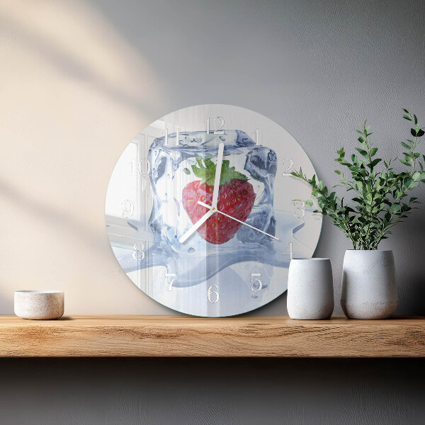Ronde glazen klok Aardbeienijs