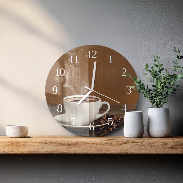 Ronde glazen klok Koffie