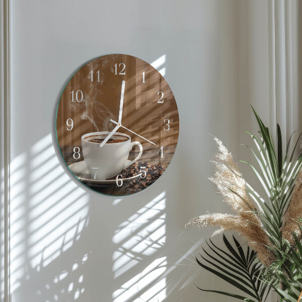 Ronde glazen klok Koffie