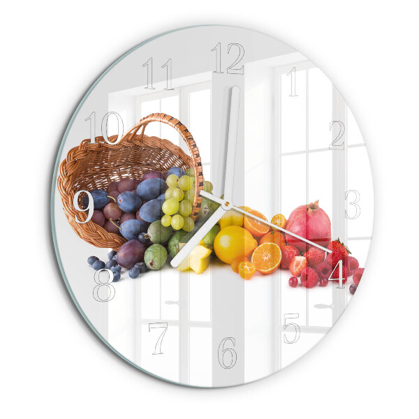 Ronde glazen klok Fruit