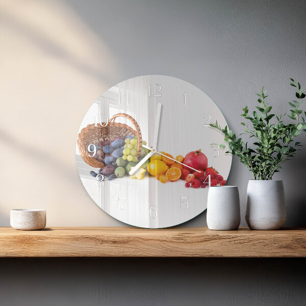 Ronde glazen klok Fruit