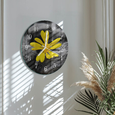 Ronde glazen klok Bloem