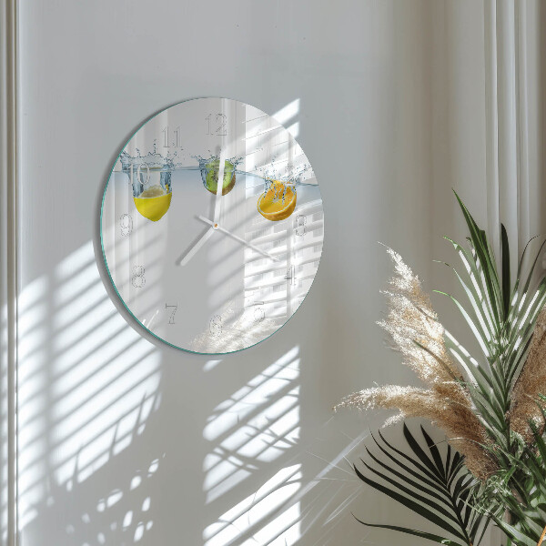 Ronde glazen klok Kiwi