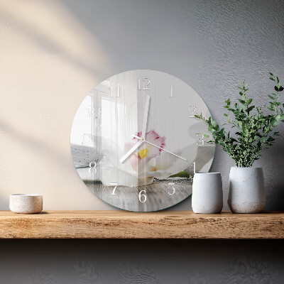 Ronde glazen klok Orchidee
