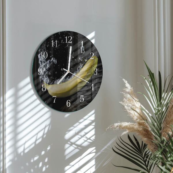 Ronde glazen klok Banaan