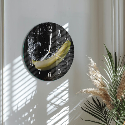 Ronde glazen klok Banaan