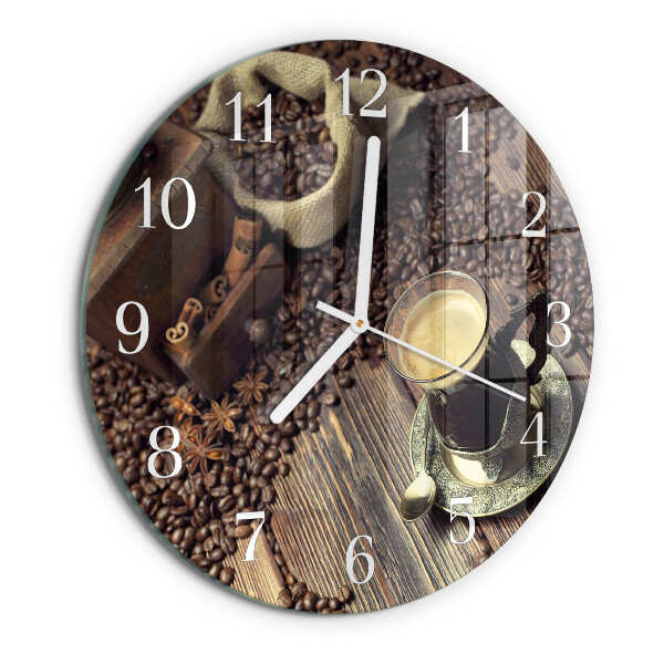 Ronde glazen klok Koffie