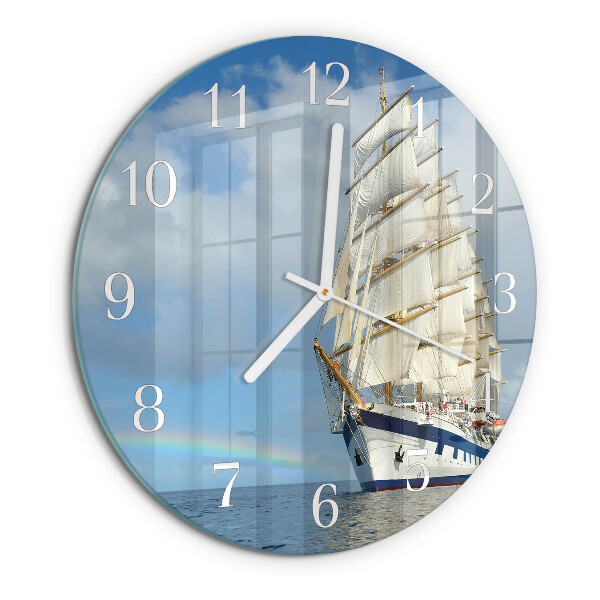 Ronde glazen klok Schip