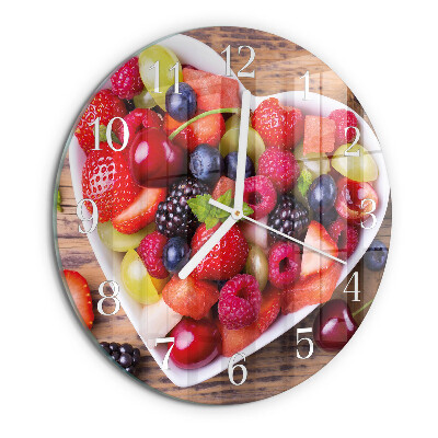 Ronde glazen klok Fruit