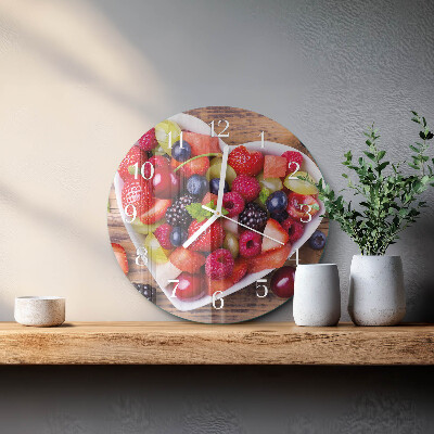 Ronde glazen klok Fruit