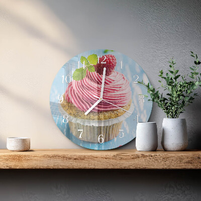 Ronde glazen klok Frambozenmuffin