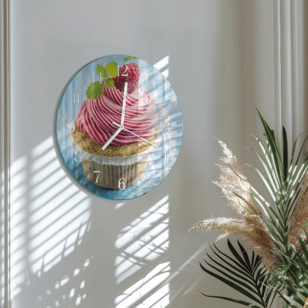 Ronde glazen klok Frambozenmuffin