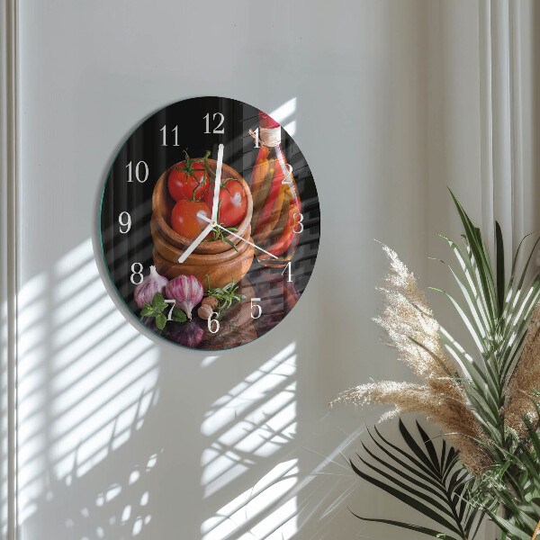 Ronde glazen klok Tomaten en knoflook