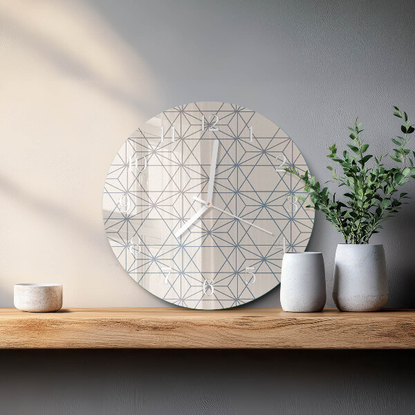 Ronde glazen klok Geometrisch patroon