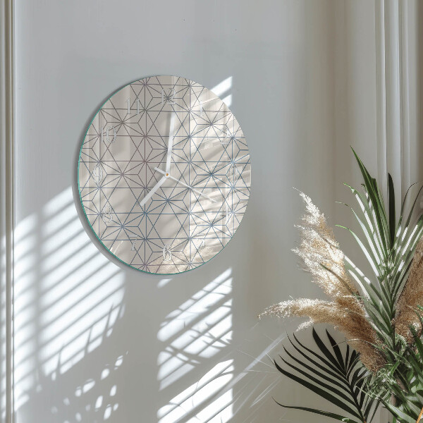 Ronde glazen klok Geometrisch patroon