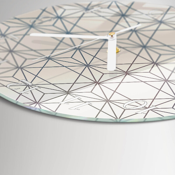 Ronde glazen klok Geometrisch patroon