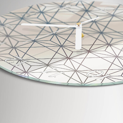 Ronde glazen klok Geometrisch patroon