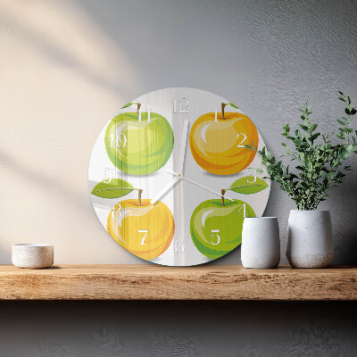 Ronde glazen klok Appels