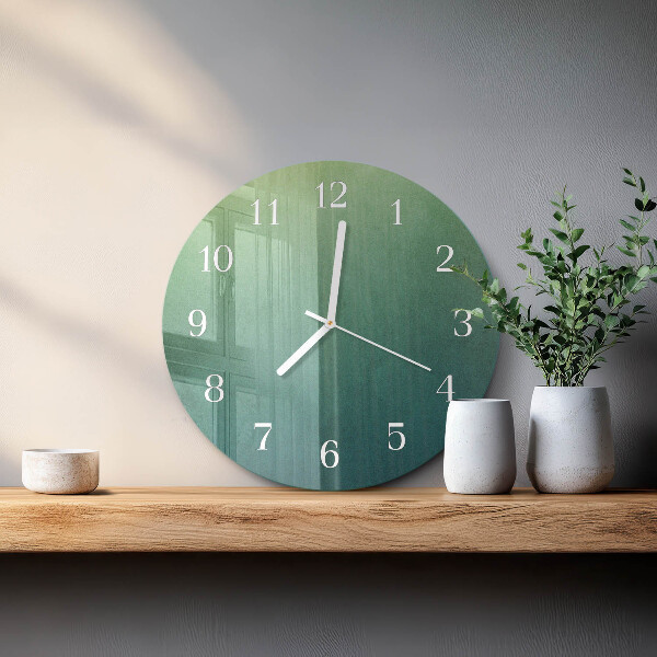 Ronde glazen klok Groene gradiënt