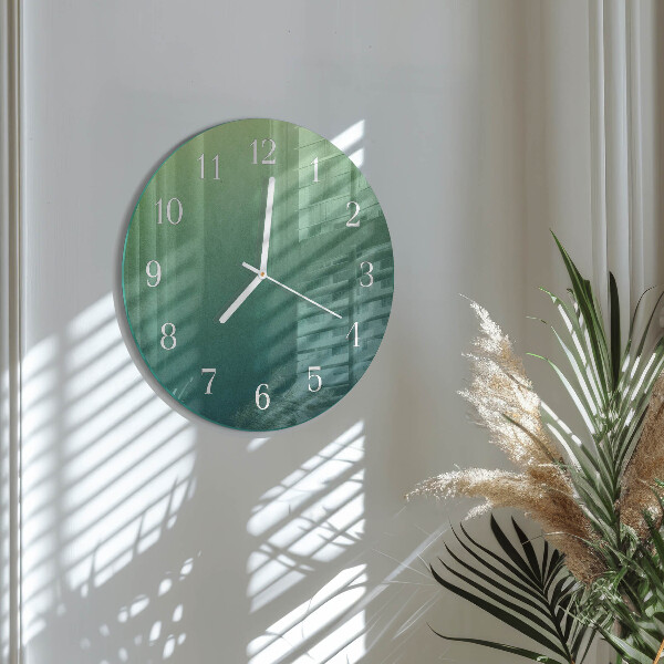 Ronde glazen klok Groene gradiënt