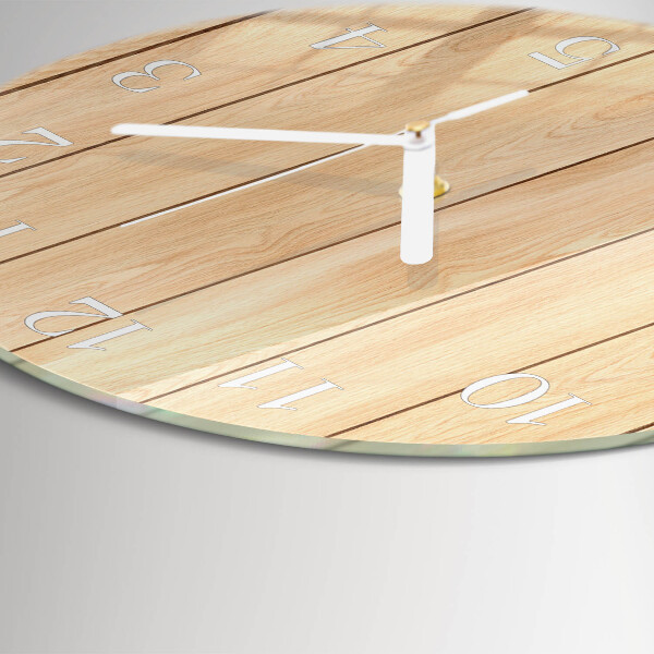 Ronde glazen klok Hout