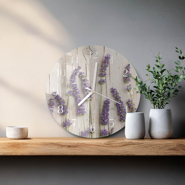 Ronde glazen klok Lavendel